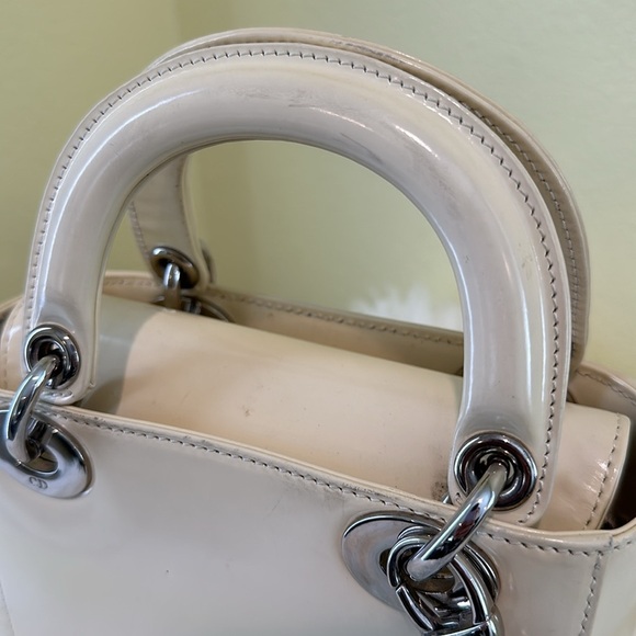 💯Authentic Lady Dior Micro Cream Bag with Silver Hardware🍀 - Picture 9 of 17